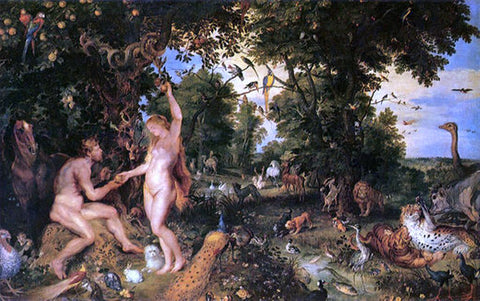  Peter Paul Rubens Adam and Eve in Worthy Paradise - Hand Painted Oil Painting