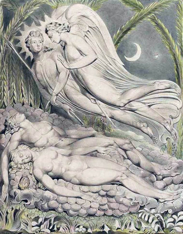  William Blake Adam and Eve Sleeping - Hand Painted Oil Painting