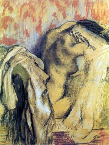  Edgar Degas After Bathing, Woman Drying Herself - Hand Painted Oil Painting
