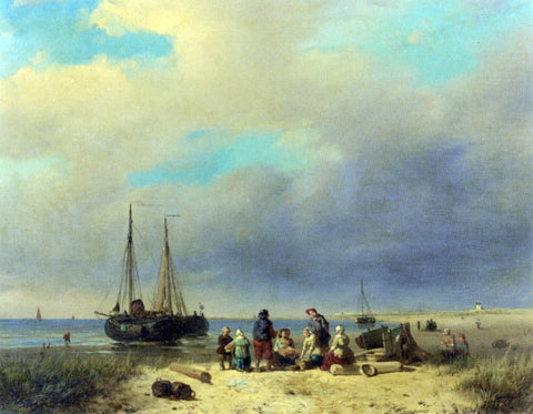  Jacobus Adrianus Vrolijk After the Catch - Hand Painted Oil Painting