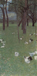 Gustav Klimt After the Rain Garden with Chickens in St Agatha - Hand Painted Oil Painting