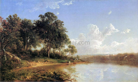  David Johnson Afternoon Along the Banks of a River - Hand Painted Oil Painting