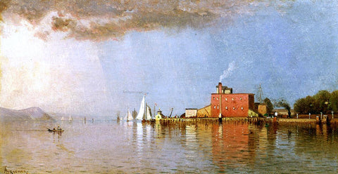  Alfred Thompson Bricher Along the Hudson - Hand Painted Oil Painting