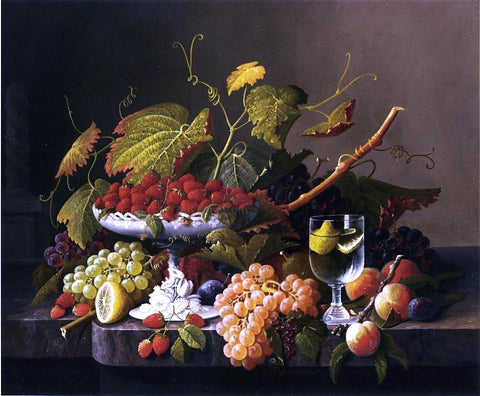  Severin Roesen An Abundance of Fruit - Hand Painted Oil Painting