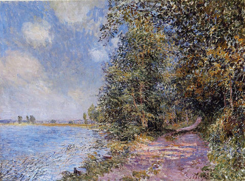  Alfred Sisley An August Afternoon near Veneux - Hand Painted Oil Painting