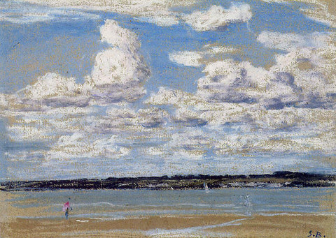  Eugene-Louis Boudin An Estuary in Brittany - Hand Painted Oil Painting