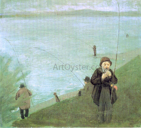  August Macke Anglers on the Rhine - Hand Painted Oil Painting