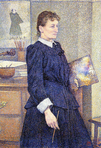  Theo Van Rysselberghe Anna Boch in Her Studio - Hand Painted Oil Painting