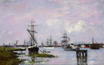  Eugene-Louis Boudin Anvers, The Port - Hand Painted Oil Painting