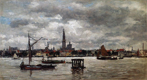  Eugene-Louis Boudin Anvers, the Scheldt - Hand Painted Oil Painting
