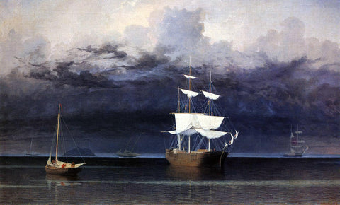 Fitz Hugh Lane Approaching Storm - Hand Painted Oil Painting