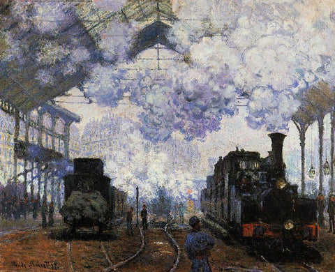  Claude Oscar Monet Arrival at Saint-Lazare Station - Hand Painted Oil Painting