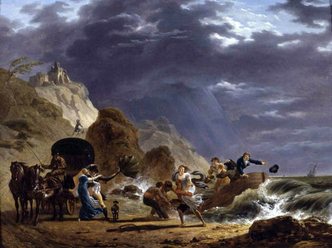  Carle Vernet Arrival of Emigres with the Duchess of Berry on the French Coast - Hand Painted Oil Painting