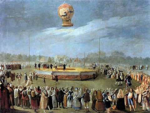  Antonio Carnicero Y Mancio Ascent of the Balloon in the Presence of Charles IV and his Court - Hand Painted Oil Painting