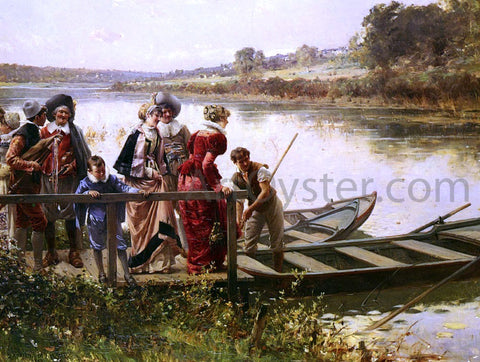  Adrien Moreau At The Ferry - Hand Painted Oil Painting