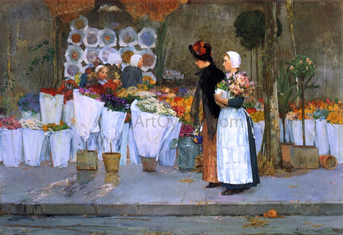  Frederick Childe Hassam At the Florist - Hand Painted Oil Painting