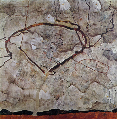  Egon Schiele Autumn Tree in Movement - Hand Painted Oil Painting