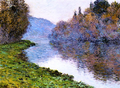 Claude Oscar Monet Banks of the Seine at Jenfosse: Clear Weather - Hand Painted Oil Painting