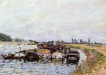  Alfred Sisley Barge Garage at Saint-Mammes - Hand Painted Oil Painting