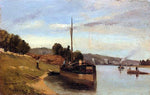  Camille Pissarro Barges at Le Roche Guyon - Hand Painted Oil Painting