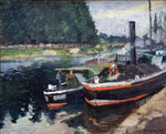  Camille Pissarro A Barge on Pontoise - Hand Painted Oil Painting