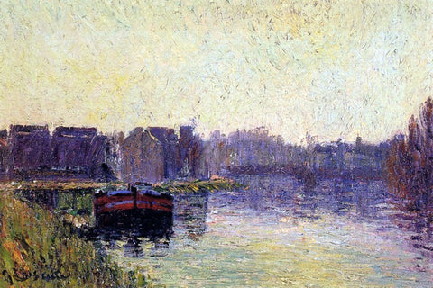  Gustave Loiseau Barges on the Oise - Hand Painted Oil Painting