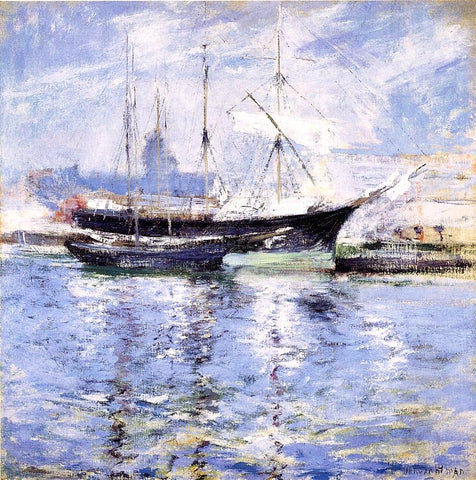  John Twachtman Bark and Schooner (also known as An Italian Barque) - Hand Painted Oil Painting