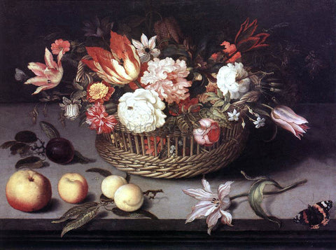  Johannes Bosschaert Basket of Flowers - Hand Painted Oil Painting
