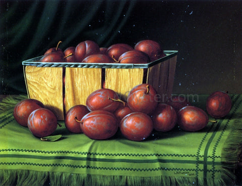  Levi Wells Prentice Basket of Plums - Hand Painted Oil Painting