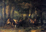 Gustave Courbet The Battle of the Stags - Hand Painted Oil Painting