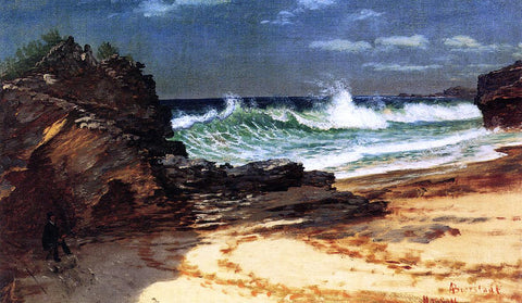  Albert Bierstadt A Beach at Nassau - Hand Painted Oil Painting