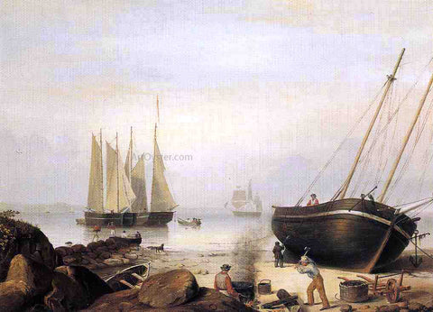  Fitz Hugh Lane Beached for Repairs - Hand Painted Oil Painting