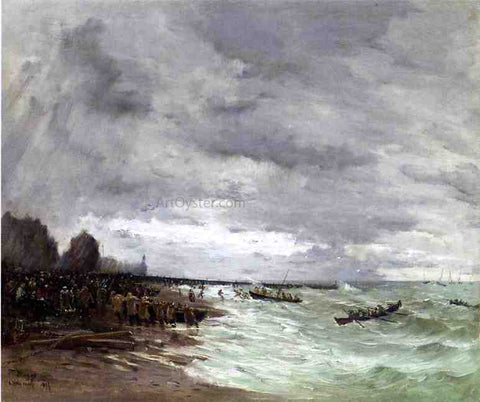  Frank Myers Boggs Beaching the Boats at Grandcamps, Normandy - Hand Painted Oil Painting