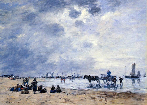  Eugene-Louis Boudin Berck, the Arrival of the Fishing Boats - Hand Painted Oil Painting