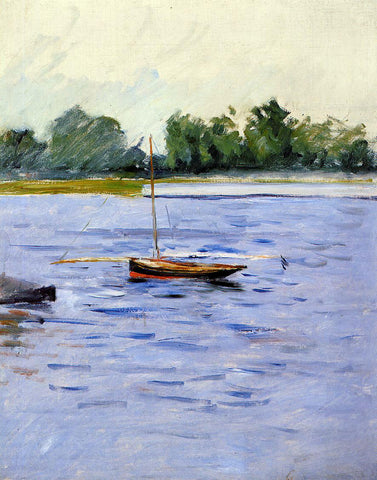  Gustave Caillebotte Boat at Anchor on the Seine - Hand Painted Oil Painting