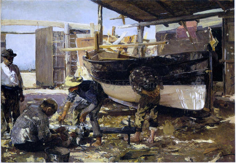  Joaquin Sorolla Y Bastida Boat Builders - Hand Painted Oil Painting