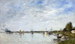  Eugene-Louis Boudin Boat Construction Docks at Lormont - Hand Painted Oil Painting