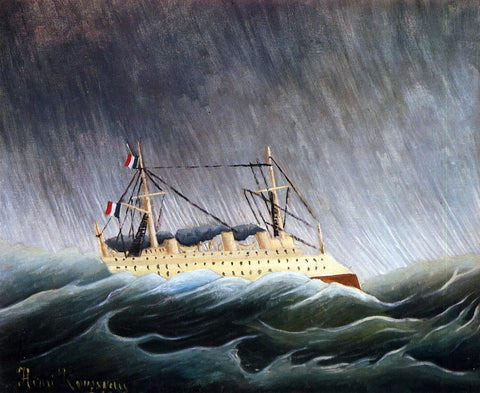  Henri Rousseau Boat in a Storm - Hand Painted Oil Painting