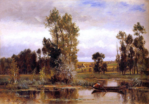  Charles Francois Daubigny Boat on a Pond - Hand Painted Oil Painting