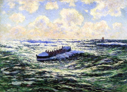  Henri Moret Boatful of Fishermen - Hand Painted Oil Painting