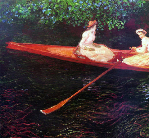  Claude Oscar Monet Boating on the River Epte - Hand Painted Oil Painting