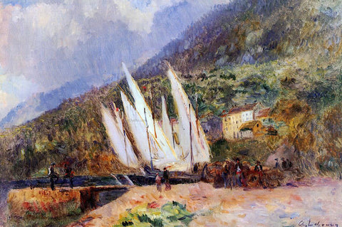  Albert Lebourg Boats Docked at Saint-Gingolph - Hand Painted Oil Painting