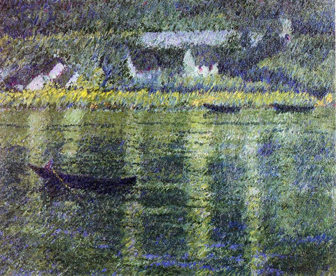  Theodore Earl Butler Boats in a River (also known as The Seine at Port-Villez) - Hand Painted Oil Painting