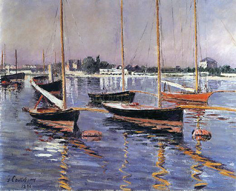  Gustave Caillebotte Boats on the Seine at Argenteuil - Hand Painted Oil Painting