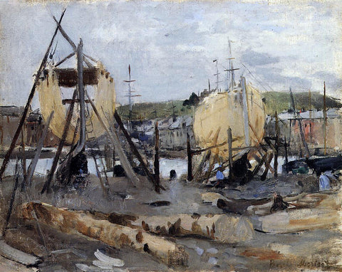  Berthe Morisot Boats under Construction - Hand Painted Oil Painting