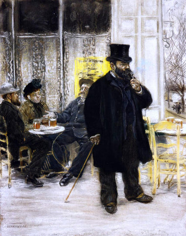  Jean-Francois Raffaelli Bohemians at the Cafe - Hand Painted Oil Painting