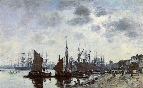  Eugene-Louis Boudin Bordeaux, Bacalan, View from the Quay - Hand Painted Oil Painting