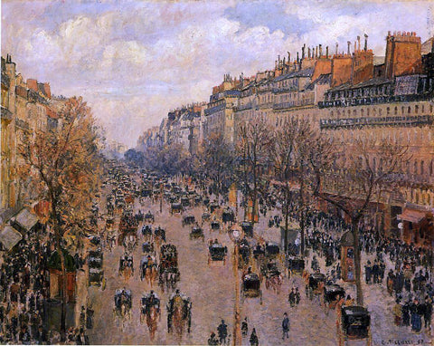  Camille Pissarro Boulevard Montmartre: Afternoon, Sunlight (also known as Boulevard Montmartre: Apres-midi, soleil) - Hand Painted Oil Painting