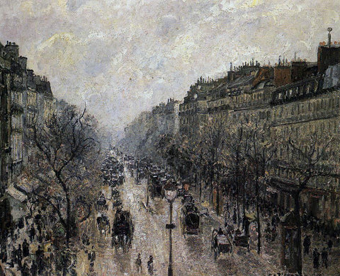  Camille Pissarro Boulevard Montmartre: Foggy Morning - Hand Painted Oil Painting