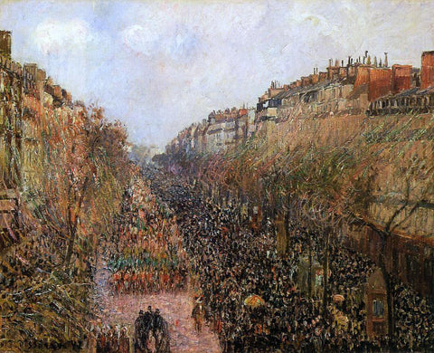  Camille Pissarro Boulevard Montmartre: Mardi-Gras - Hand Painted Oil Painting